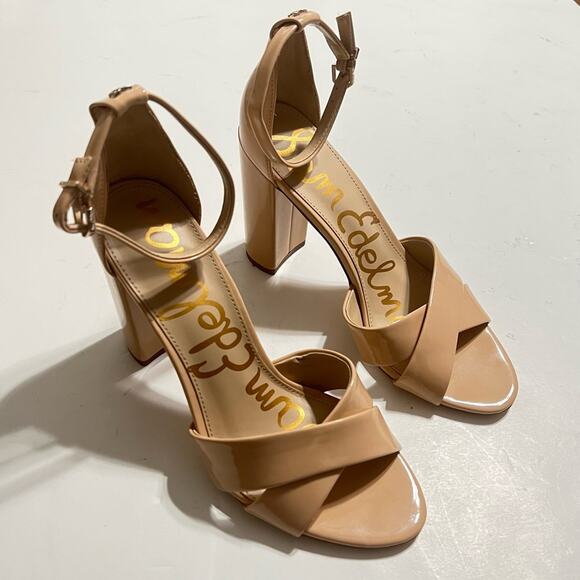 SAM EDELMAN Beige Yancy Ankle Strap Sandals Size 10 - Picture 3 of 10